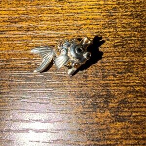 Pandora Fairytale Fish Charm with 14k gold crown and CZ